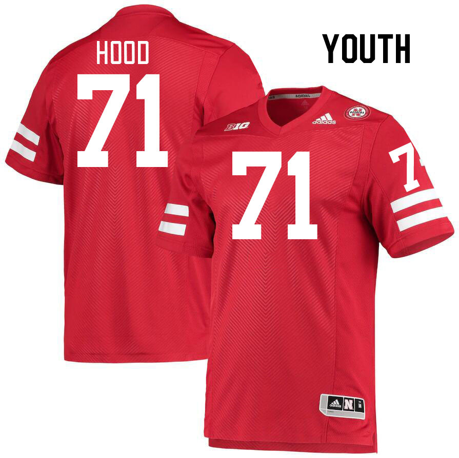 Youth #71 Jacob Hood Nebraska Cornhuskers College Football Jerseys Stitched Sale-Red